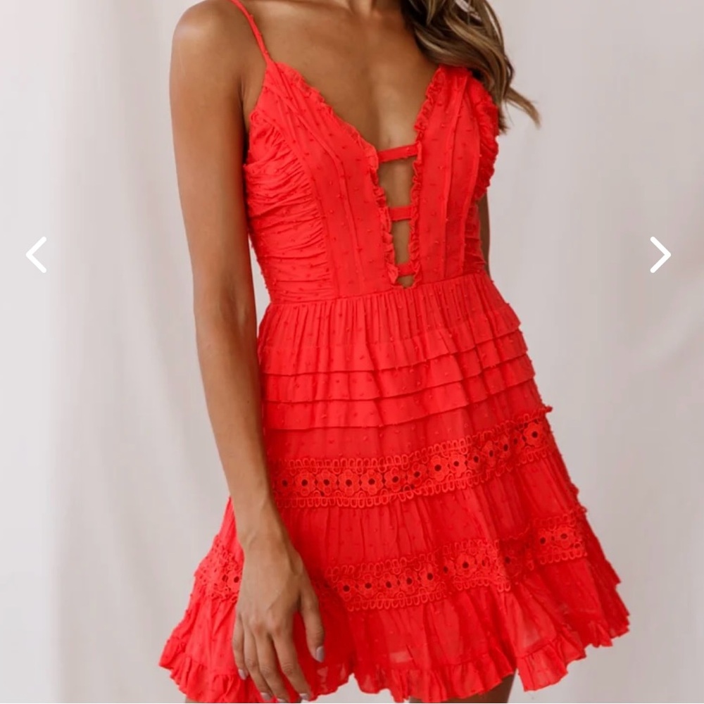 Red Ruffle Dress